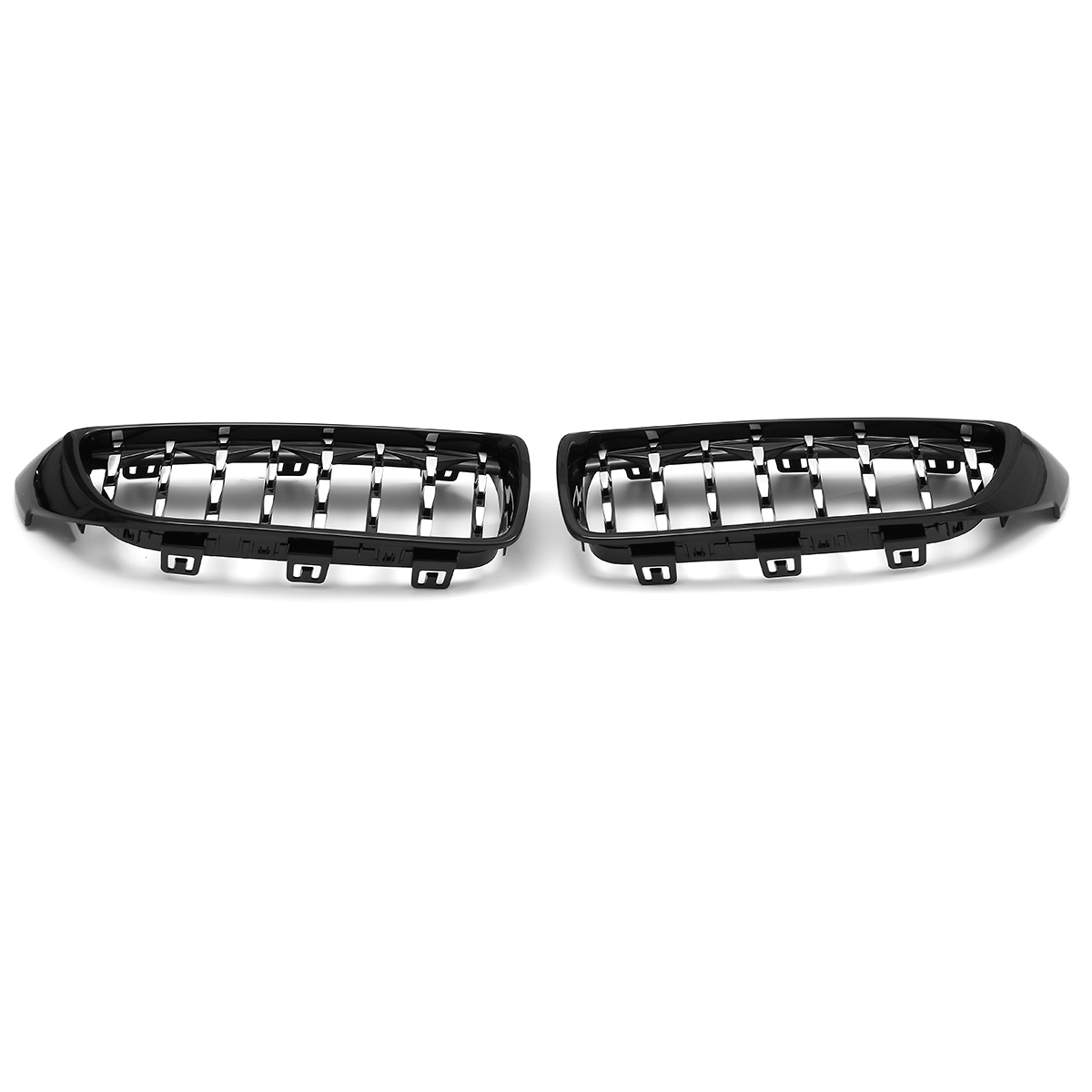 Front-Kidney-Grill-Grille-Diamond-BlackChrome-For-BMW-M4-F32-F33-F82-F83-1778835