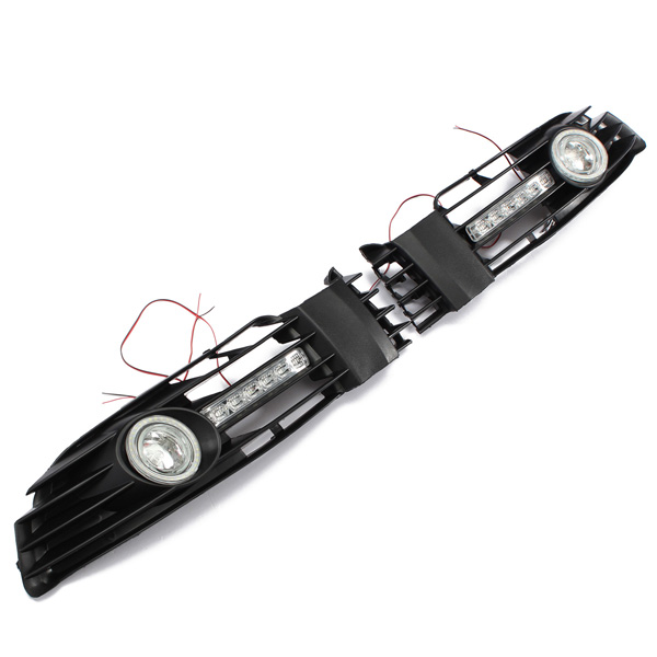 Front-Lower-Bumper-Fog-Light-Grille-With-LED-DRL-For-00-05-VW-Passat-949902