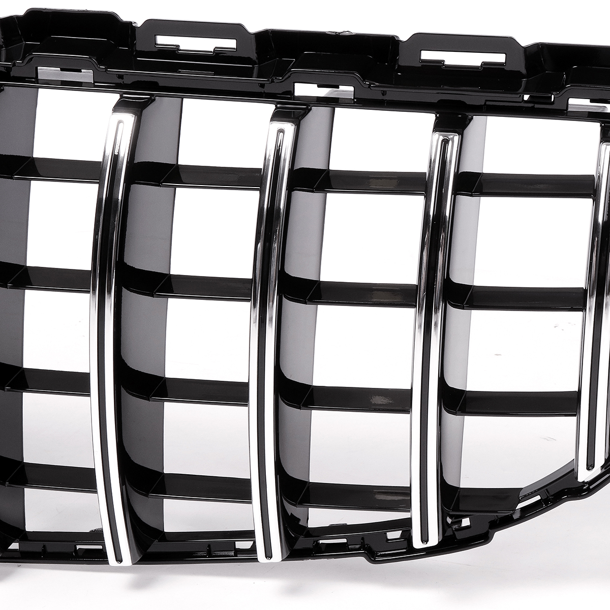 GTR-Upper-Grille-Grey-For-Mercedes-Benz-w205-AMG-Look-C200-C250-C300-C350-Silver-2015-2018-1559107