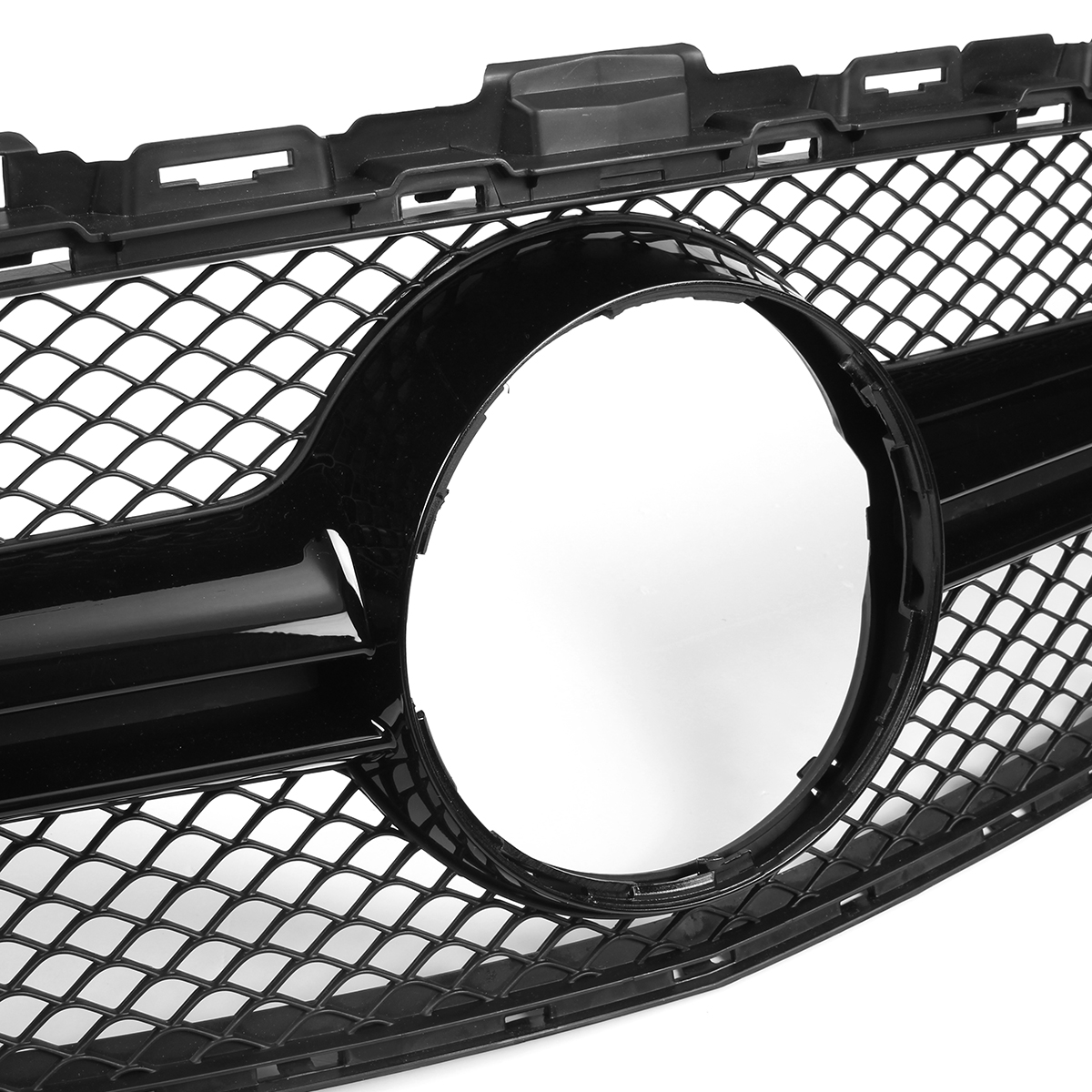 Gloss-Black-Front-Bumper-Mesh-Grille-Grill-For-Mercedes-C-Class-W205-15-18-1396753