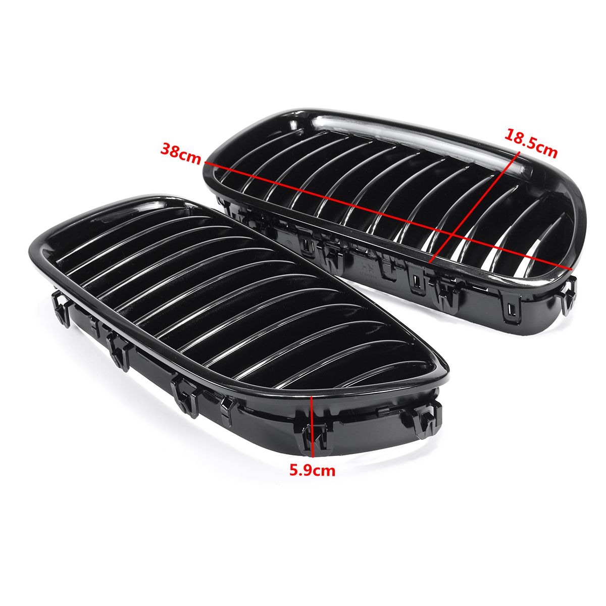 Gloss-Black-Front-Grill-Grille-Kidney-For-BMW-F18-F10-F11-5-Series-10-16-1382188