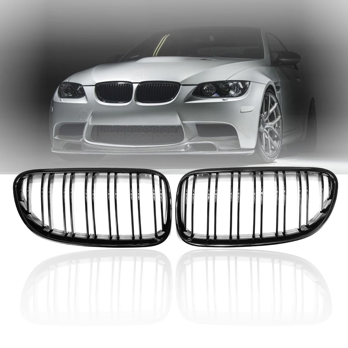Gloss-Black-Front-Kidney-Grill-Grille-For-BMW-E92-E93-2010-2014-1381786
