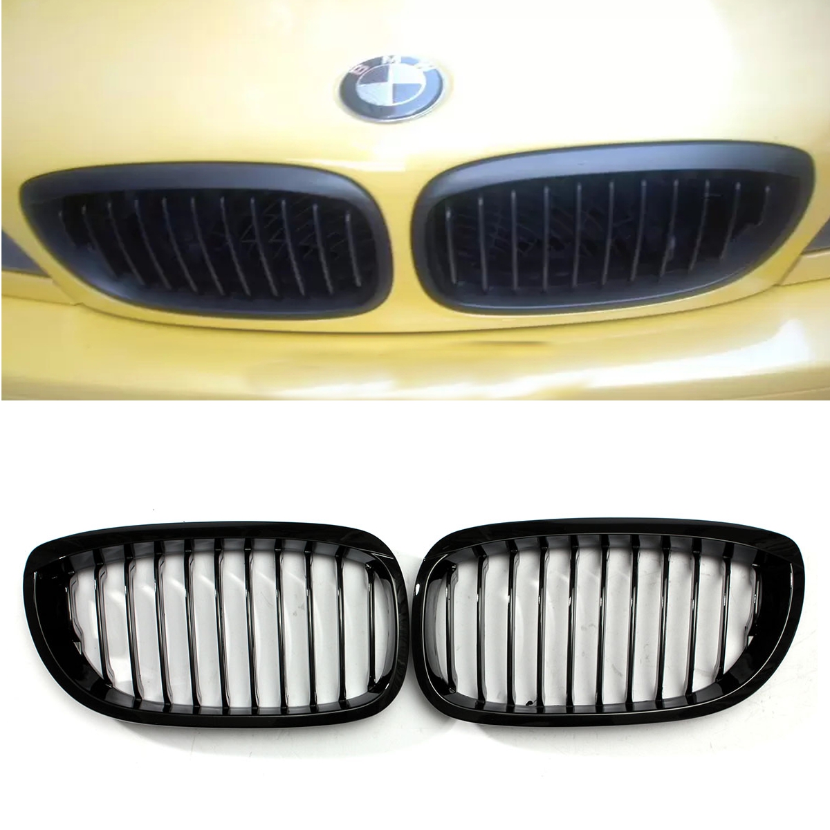 Gloss-Black-Front-Sport-Wide-Car-Grille-For-BMW-E46-3-Series-2Dr-02-06-1376292