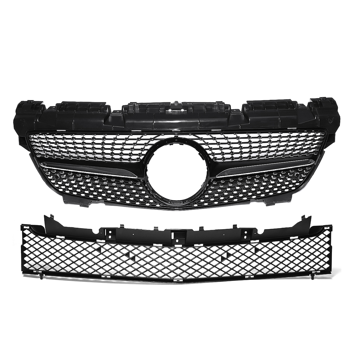 Glossy-Black-Diamond-Style-Front-Grill-Grille-For-Mercedes-Benz-SLK-Class-R172-200-250-350-2012-2016-1680956