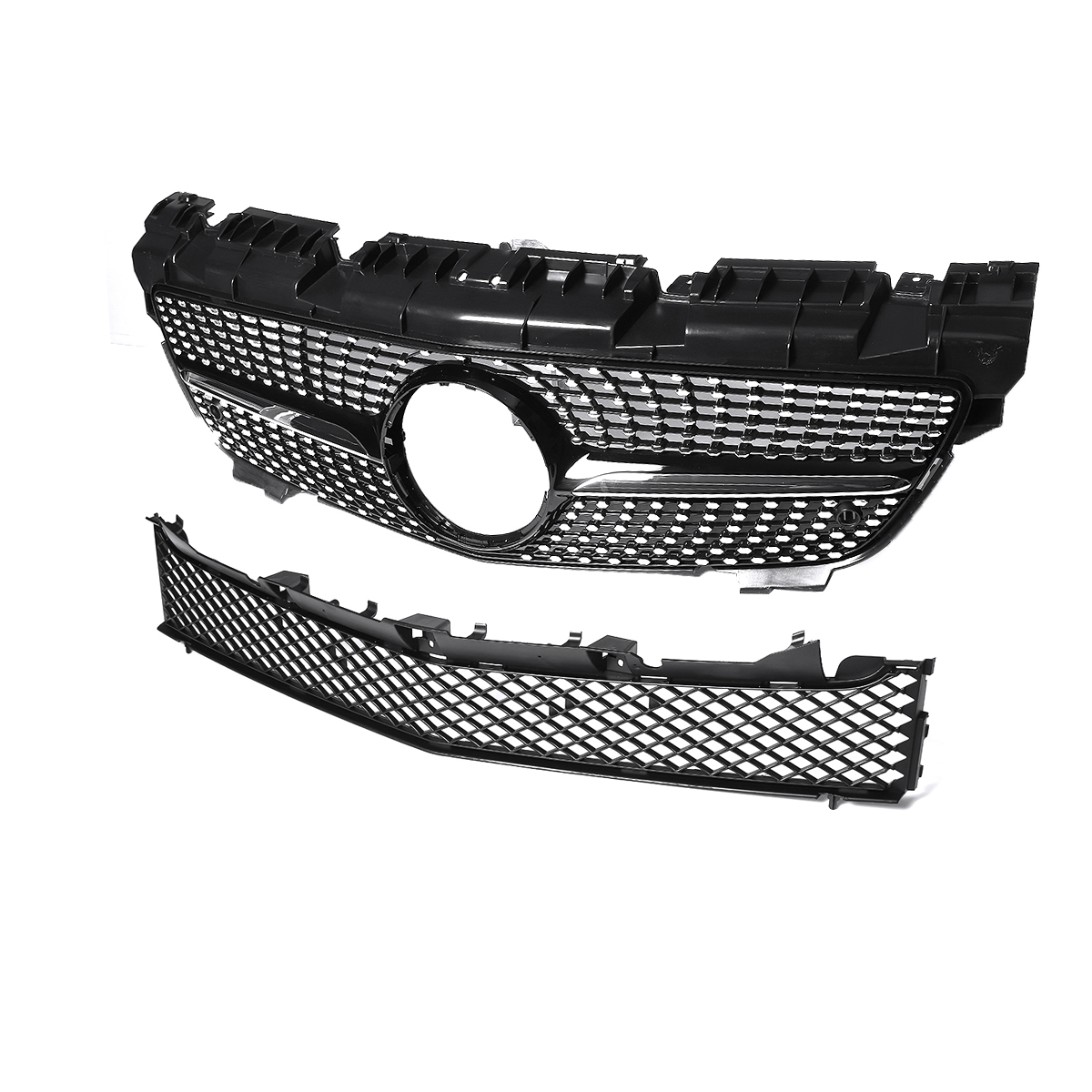 Glossy-Black-Diamond-Style-Front-Grill-Grille-For-Mercedes-Benz-SLK-Class-R172-200-250-350-2012-2016-1680956