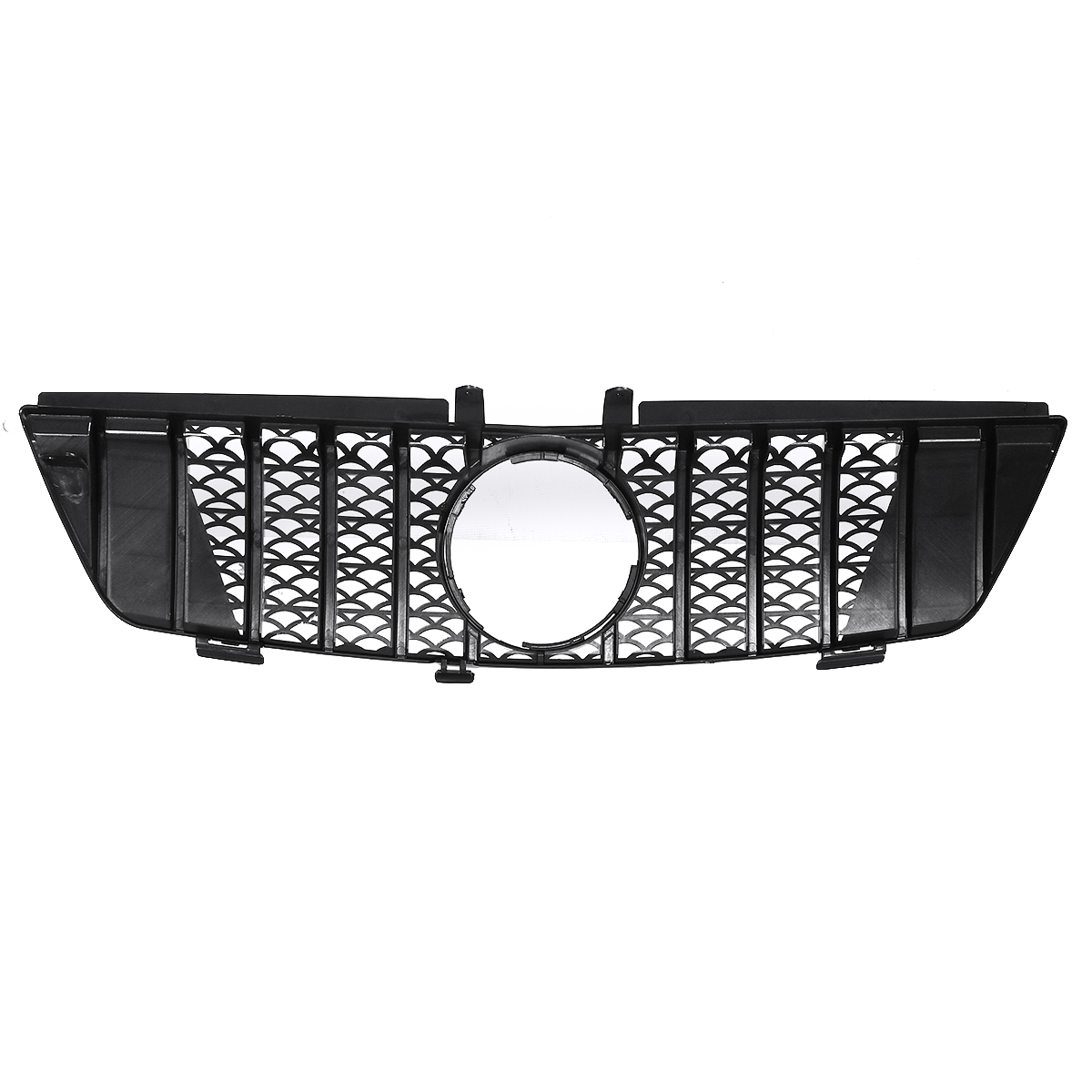 Glossy-Black-GTR-Style-Front-Grill-Grille-For-Mercedes-Benz-ML-Class-W164-ML320-ML350-ML550-2005-200-1694932