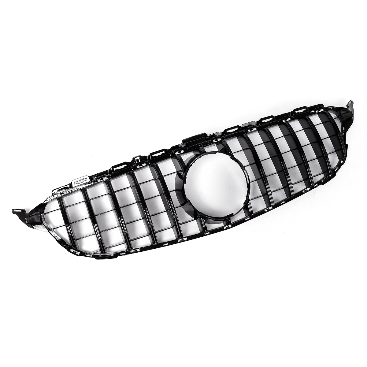 Glossy-Black-Upper-Grille-For-2015-2018-Mercedes-Benz-w205-C200-C250-C300-C350-GTR-Without-Camera-1680963