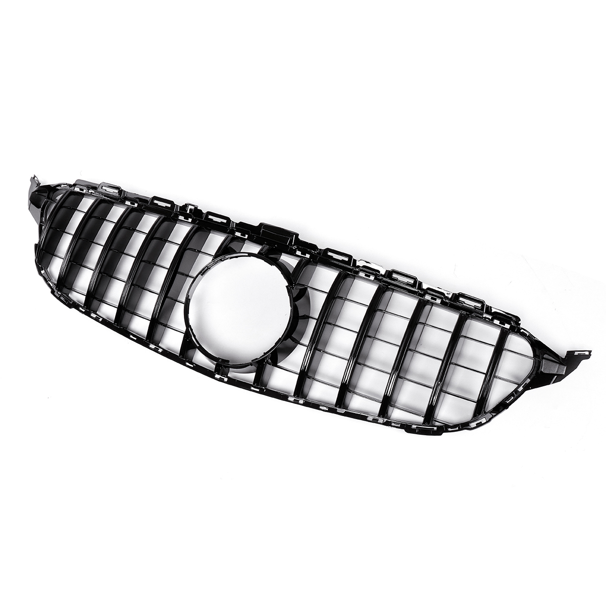 Glossy-Black-Upper-Grille-For-2015-2018-Mercedes-Benz-w205-C200-C250-C300-C350-GTR-Without-Camera-1680963