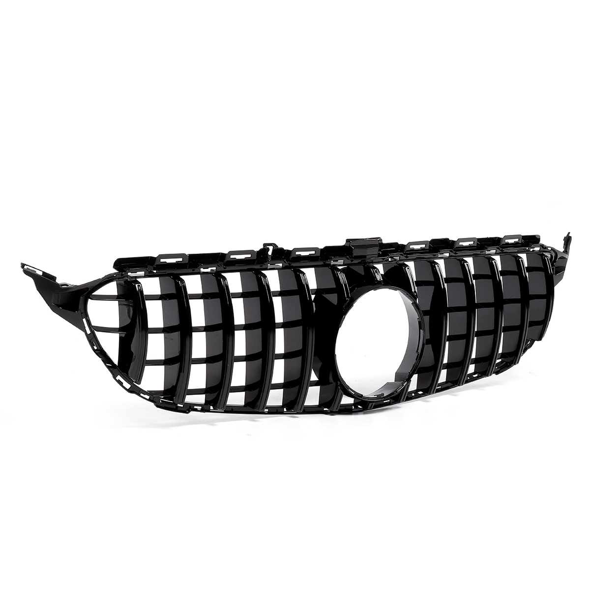 Glossy-Black-Upper-Grille-For-2015-2018-Mercedes-Benz-w205-C200-C250-C300-C350-GTR-Without-Camera-1680963