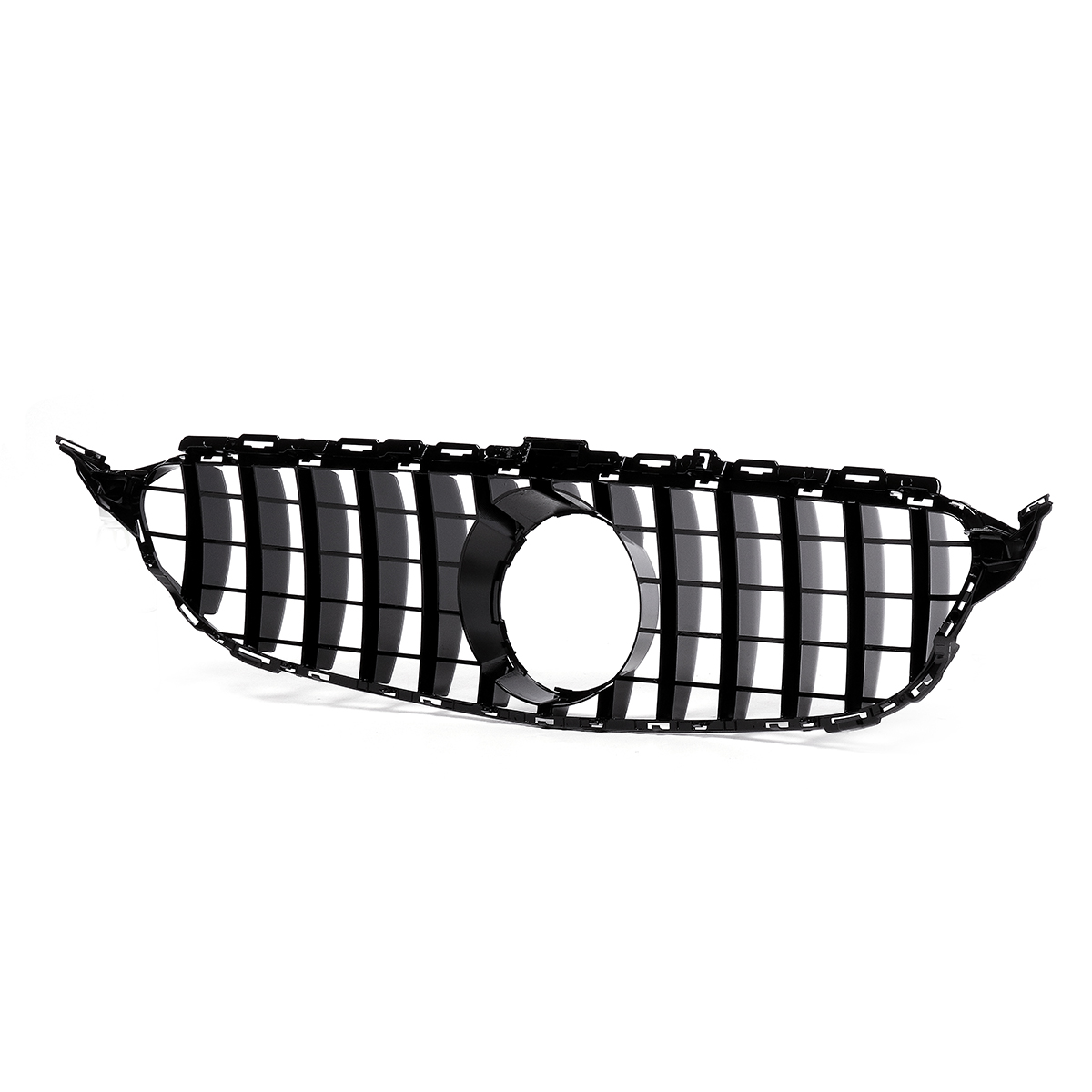 Glossy-Black-Upper-Grille-For-2015-2018-Mercedes-Benz-w205-C200-C250-C300-C350-GTR-Without-Camera-1680963