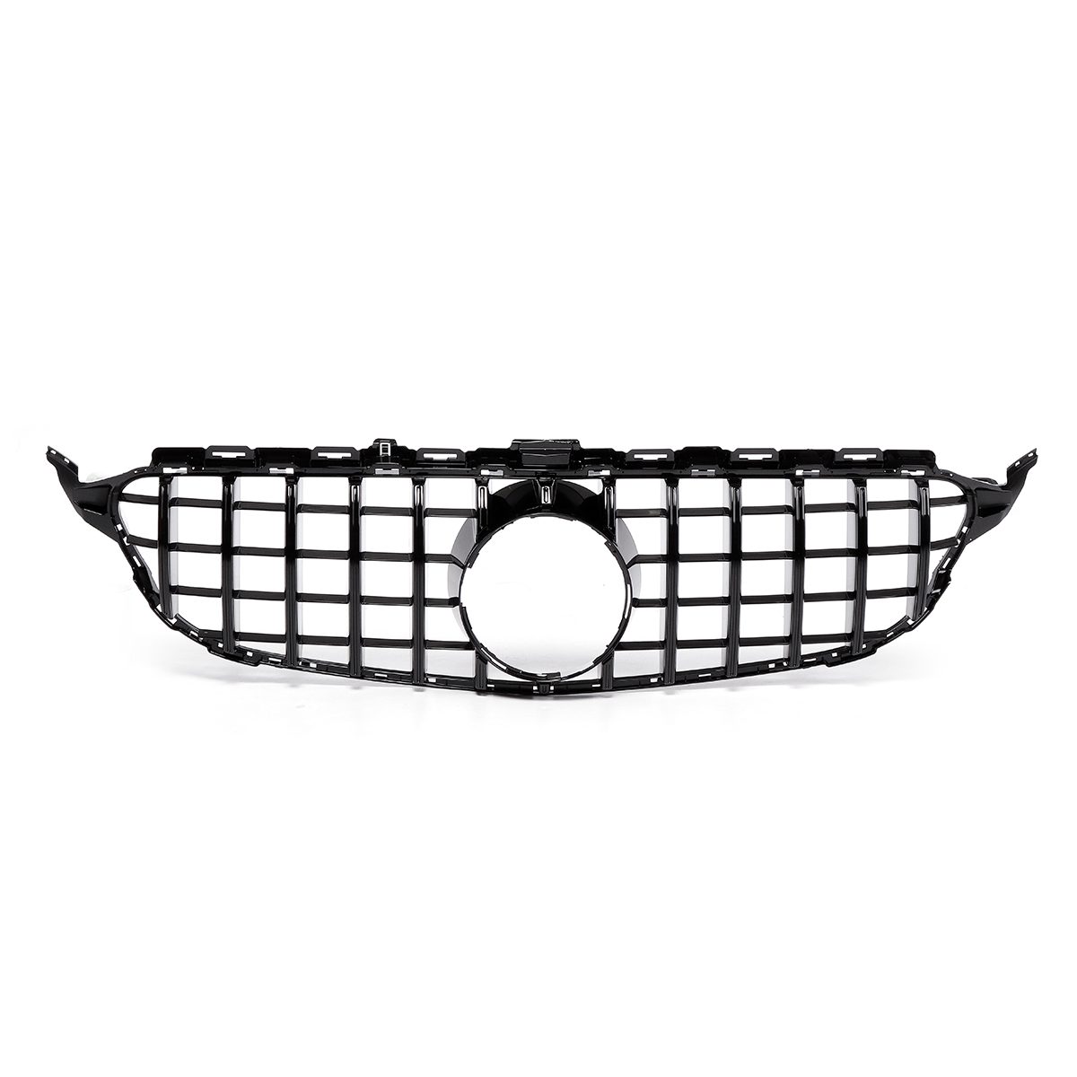 Glossy-Black-Upper-Grille-For-2015-2018-Mercedes-Benz-w205-C200-C250-C300-C350-GTR-Without-Camera-1680963