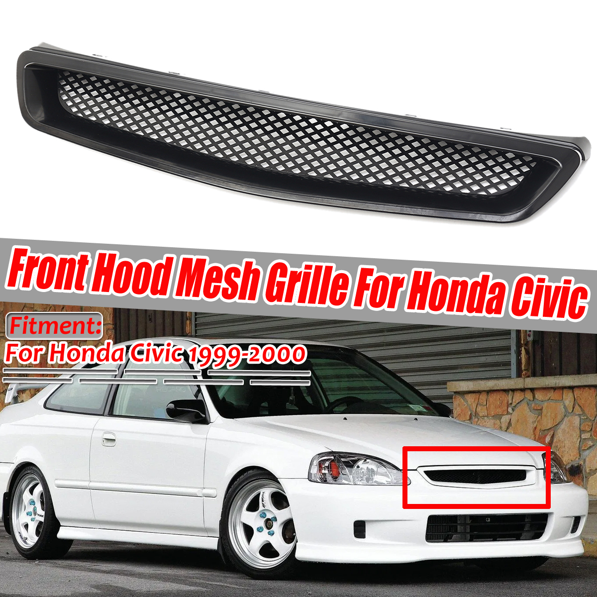 JDM-EK-T-R-Style-Front-Hood-Mesh-Grill-Grille-Black-For-Honda-Civic-1999-2000-1705220
