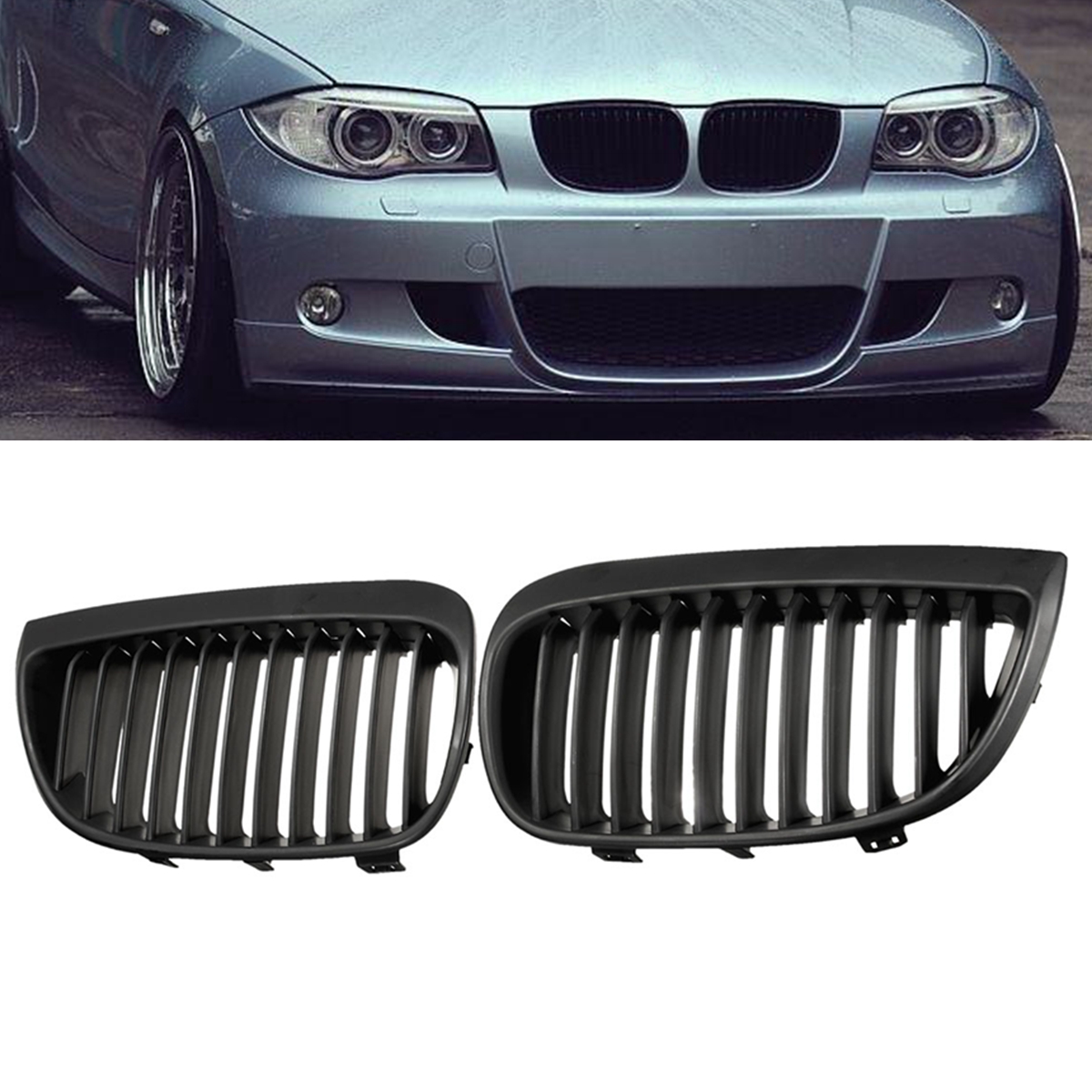 Left-And-Right-Front-Sport-Kidney-Grill-Grille-For-BMW-E87E81-1-Series-2004-2007-1379193