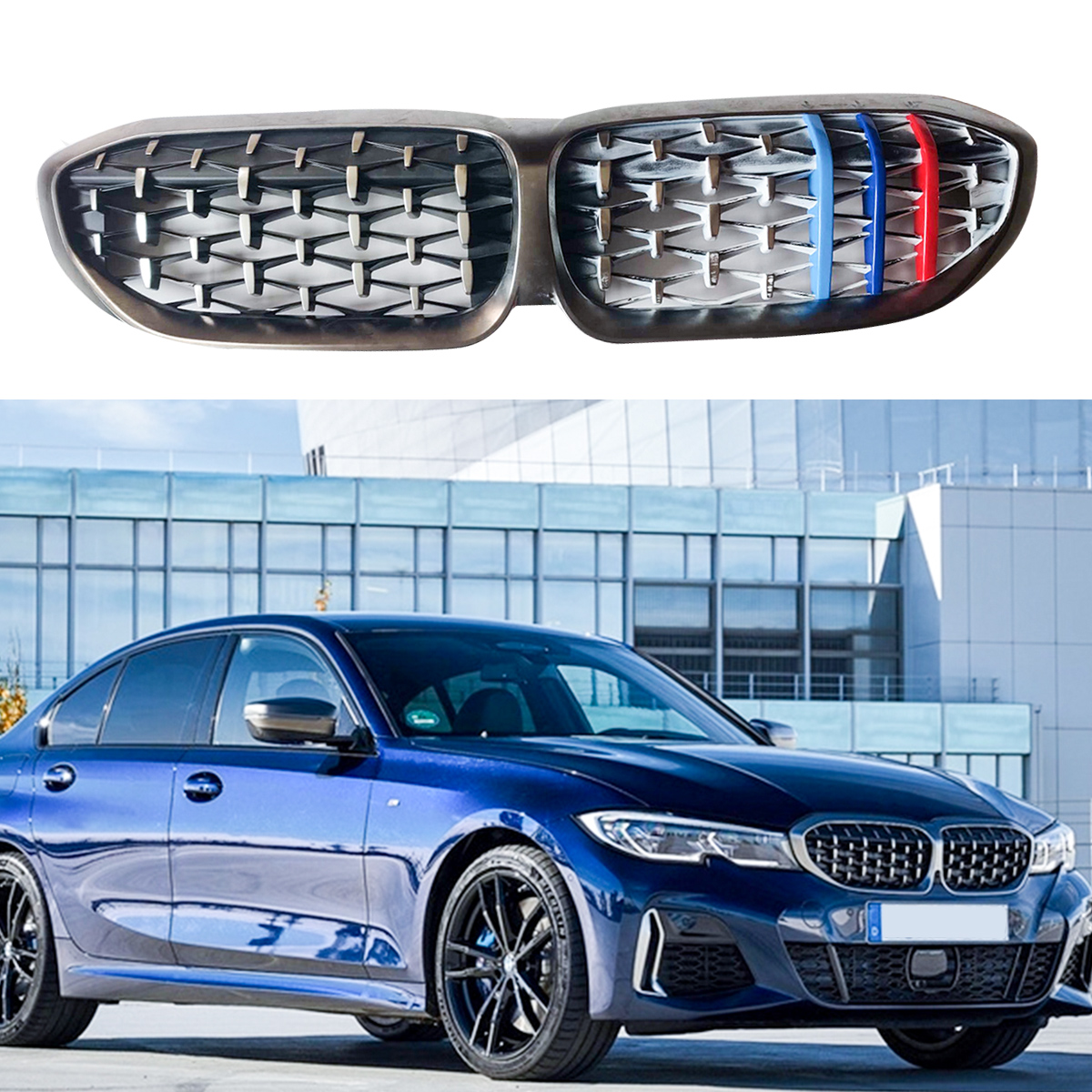 M-Color-Strip-Front-Kidney-Grille-Cover-Clip-Trim-Insert-For-BMW-G20-M340i-1784704