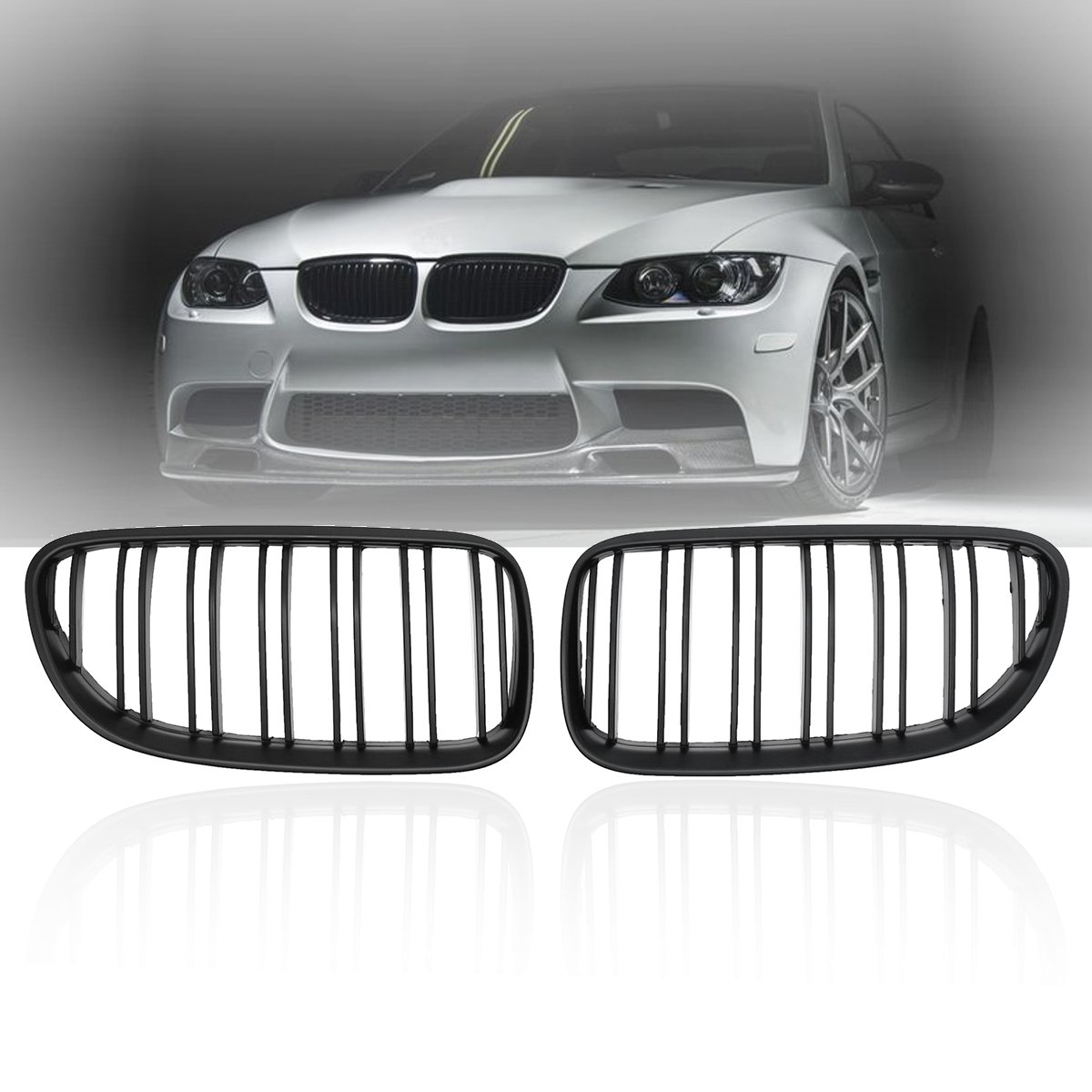 Matte-Black-Front-Kidney-Grill-Grille-For-BMW-E92-E93-2010-2014-1381790