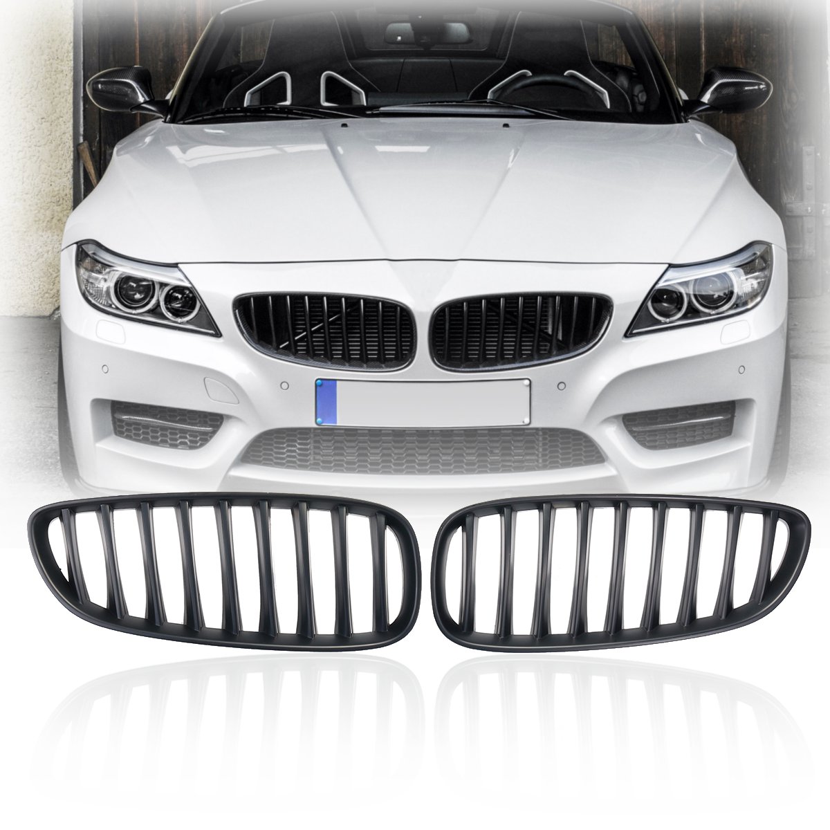 Matte-Black-Front-Kidney-Grill-Grille-For-BMW-Z4-E89-08-16-1381842