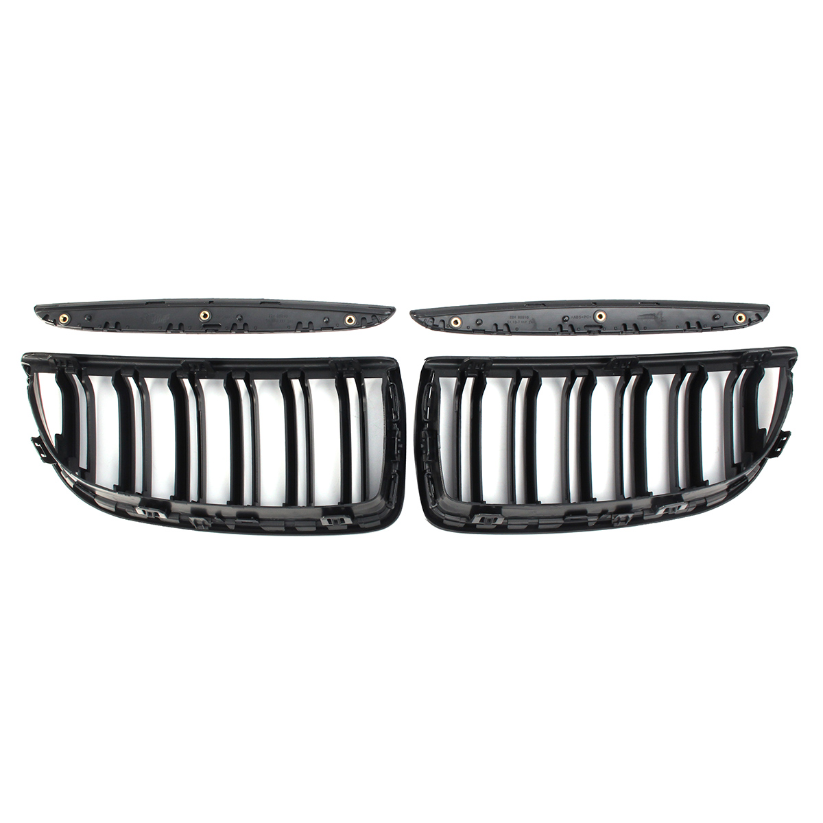 One-Pair-Car-Matt-Black-Front-Kidney-Double-Slat-Grille-Set-For-BMW-E90-E91-2005-2008-1205970
