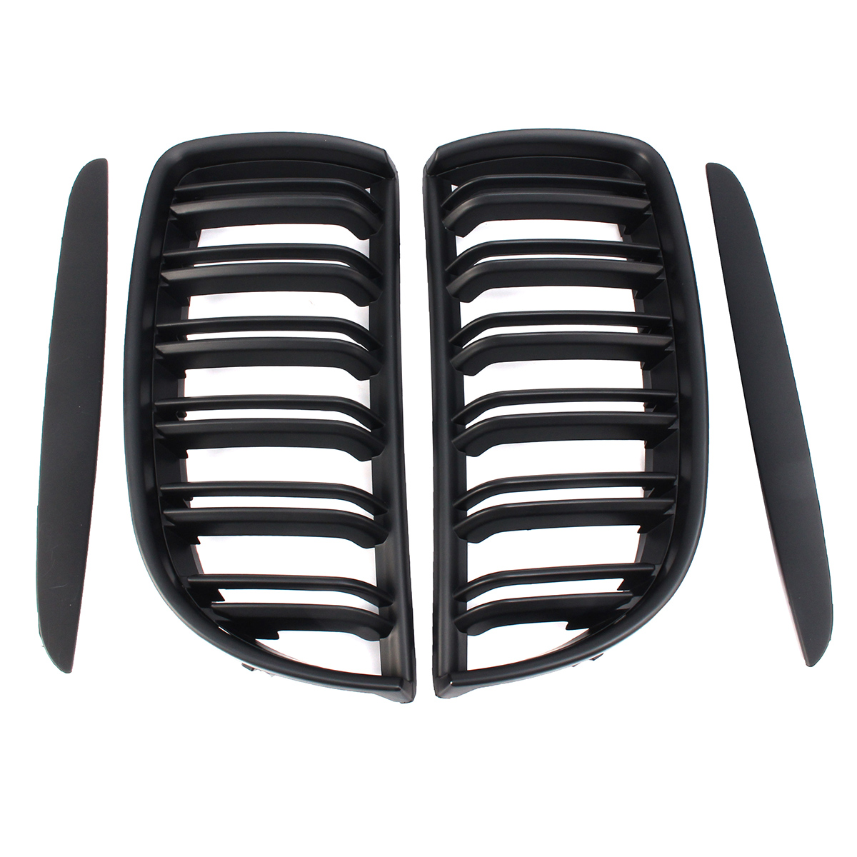 One-Pair-Car-Matt-Black-Front-Kidney-Double-Slat-Grille-Set-For-BMW-E90-E91-2005-2008-1205970
