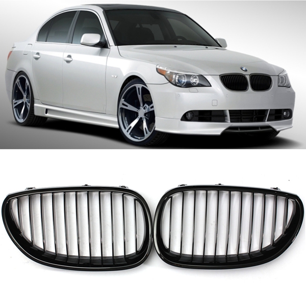 Pair-Black-Front-Sport-Wide-Kidney-Grille-Grill-for-BMW-E60-E61-5Series-M5-03-10-1012501