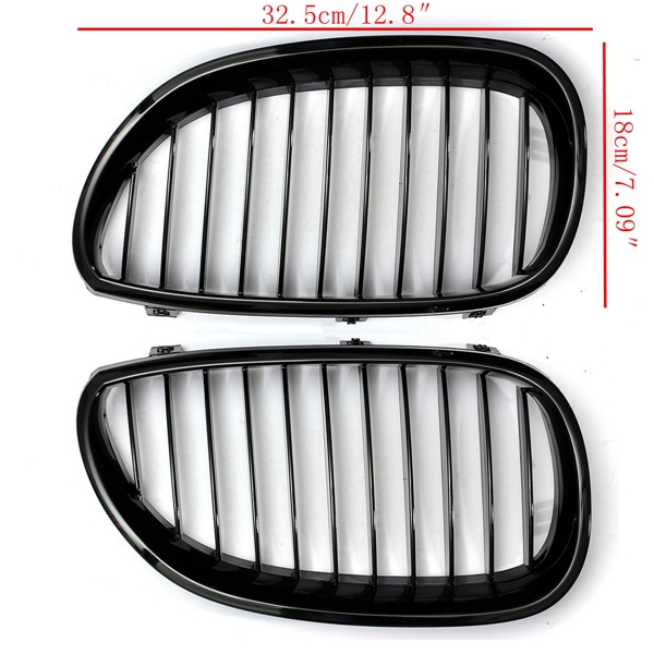 Pair-Black-Front-Sport-Wide-Kidney-Grille-Grill-for-BMW-E60-E61-5Series-M5-03-10-1012501