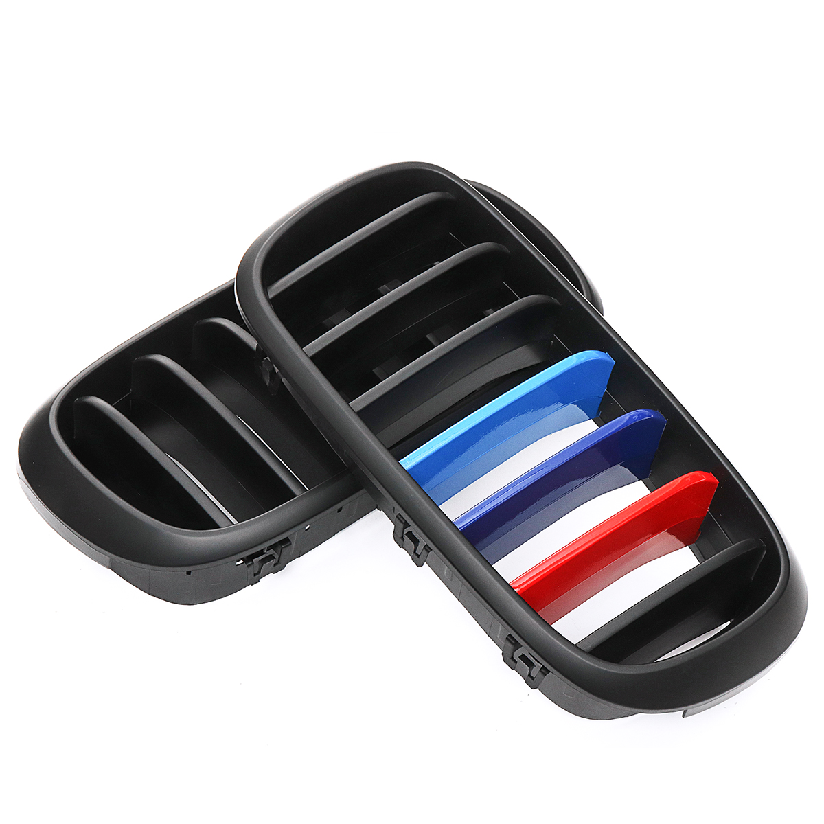 Pair-Car-Front-Sport-Kidney-Grilles-Matte-Black-M-Color-For-BMW-F86-F15-F16-X5-X6-1554893