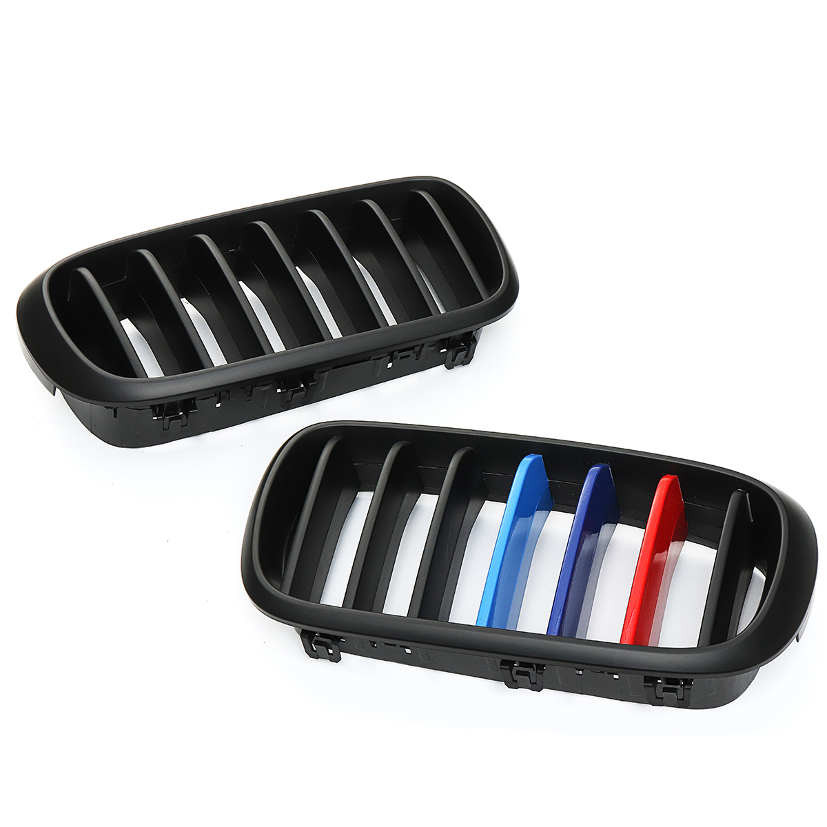 Pair-Car-Front-Sport-Kidney-Grilles-Matte-Black-M-Color-For-BMW-F86-F15-F16-X5-X6-1554893