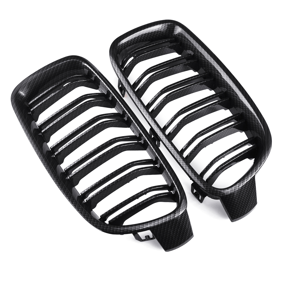 Pair-Carbon-Fiber-Look-Front-Bumper-Grill-Grille-For-BMW-3-F30-F31-F35-2012-2018-1724894