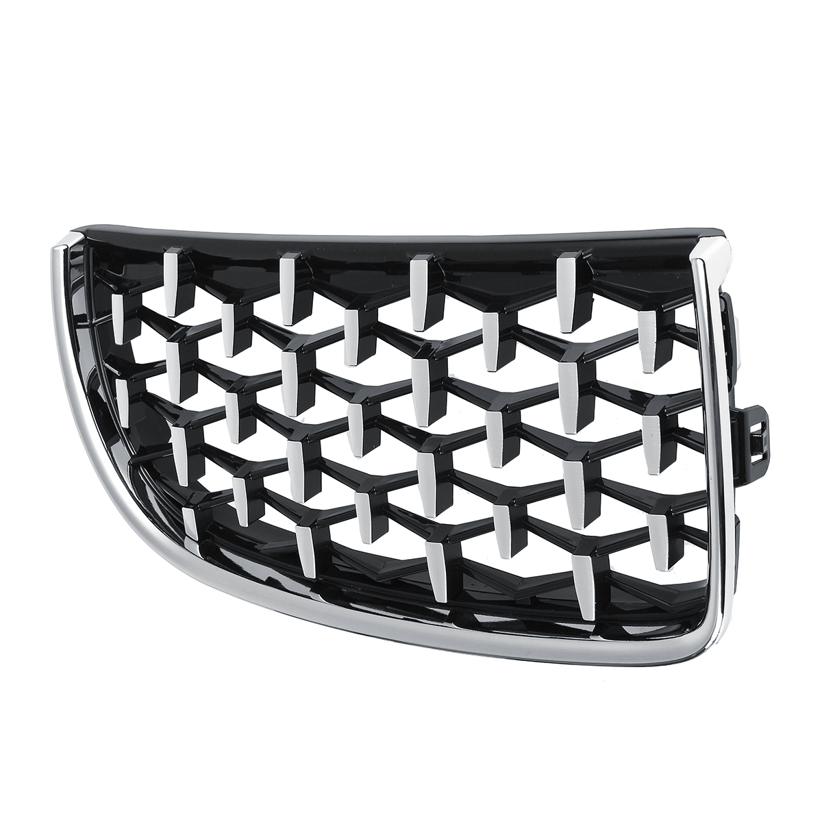 Pair-Chrome-Front-Kidney-Grilles-Upper-Hood-Eyelids-Diamond-Meteor-Style-For-BMW-3-Series-E90-E91-20-1793167