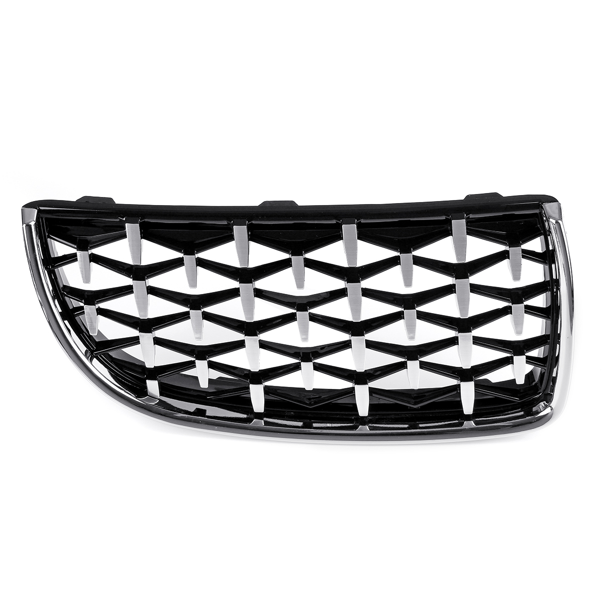 Pair-Chrome-Front-Kidney-Grilles-Upper-Hood-Eyelids-Diamond-Meteor-Style-For-BMW-3-Series-E90-E91-20-1793167