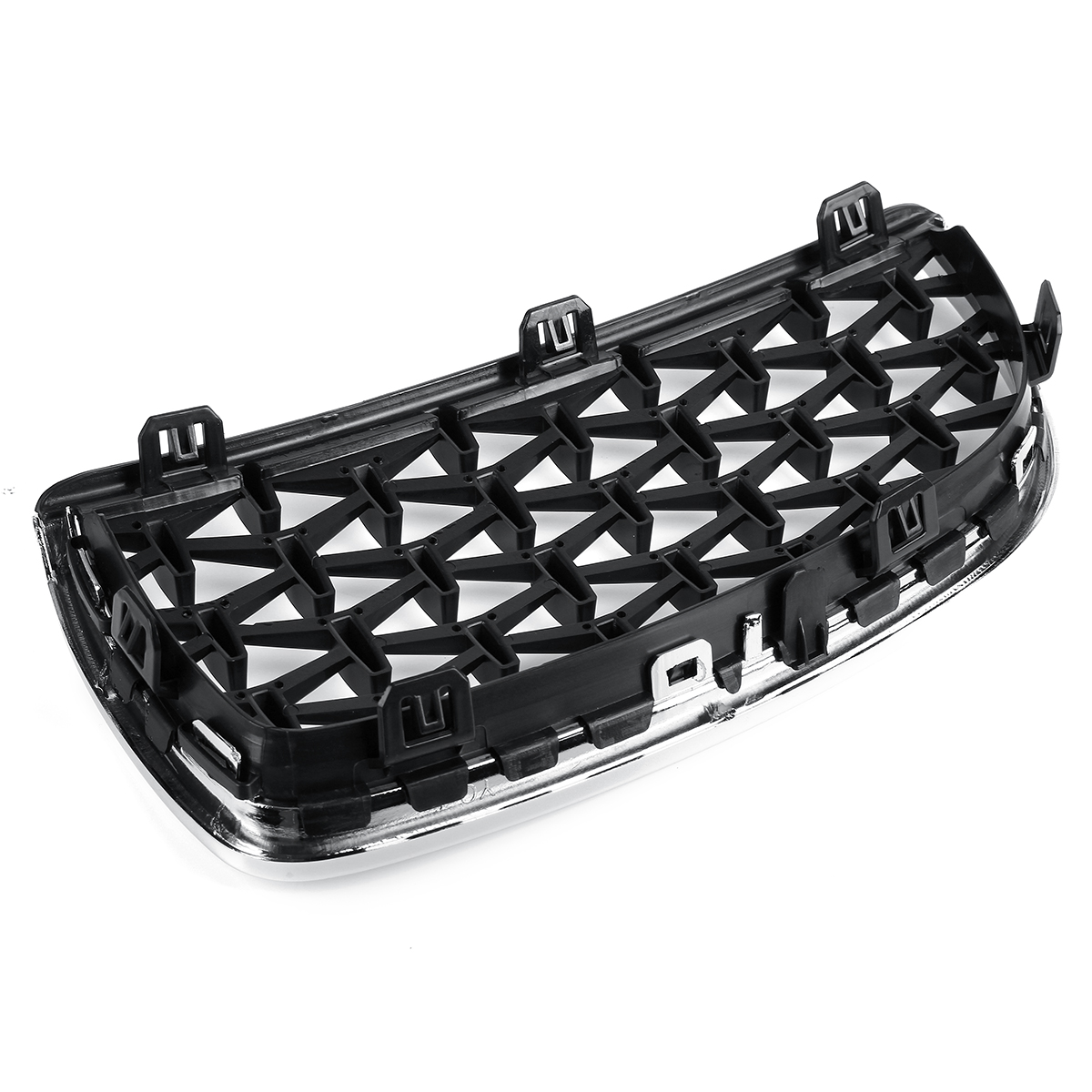 Pair-Chrome-Front-Kidney-Grilles-Upper-Hood-Eyelids-Diamond-Meteor-Style-For-BMW-3-Series-E90-E91-20-1793167