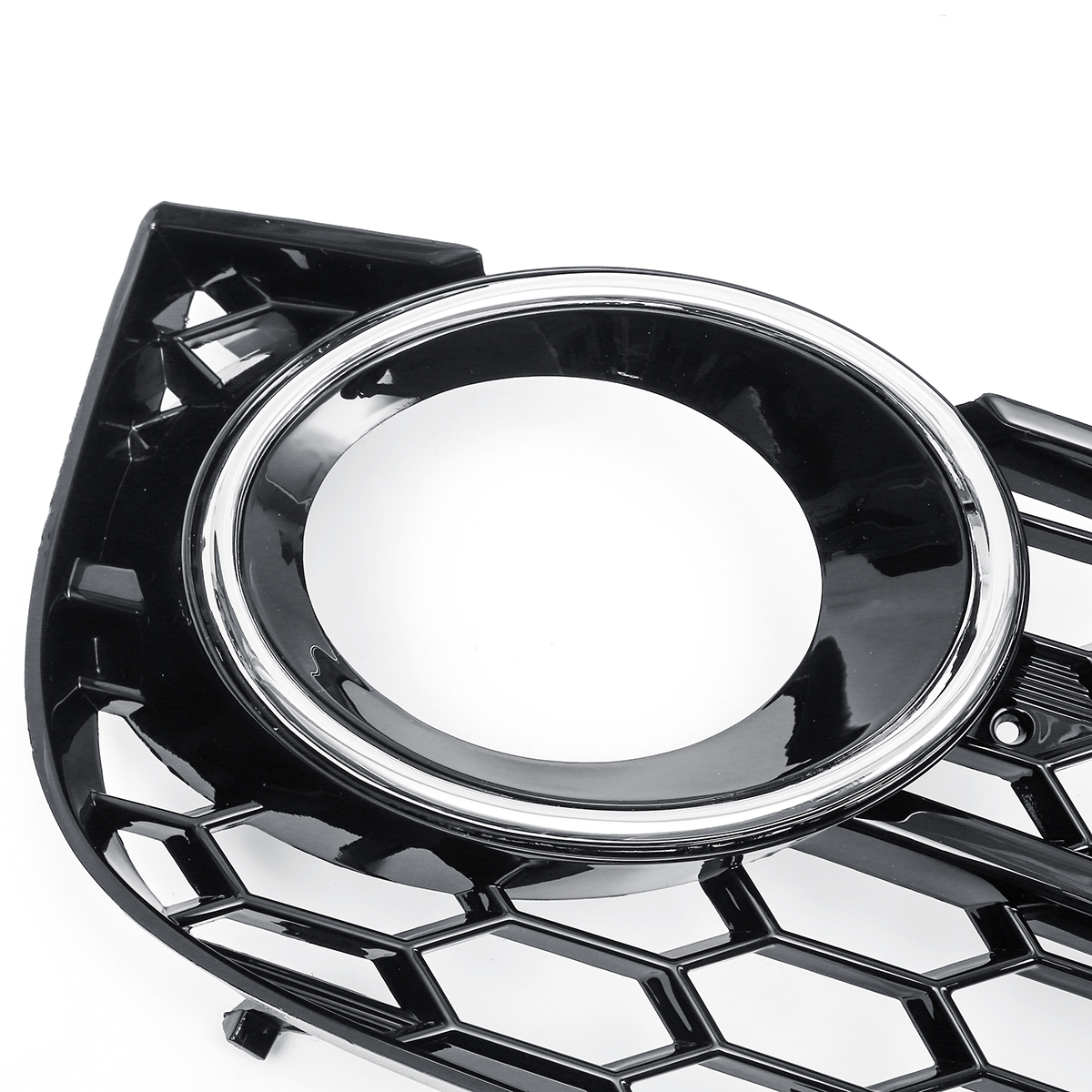 Pair-Front-Bumper-Fog-Light-Lamp-Grille-Grill-Cover-Honeycomb-HEX-Chrome-Silver-For-Audi-A5-2008-201-1561545