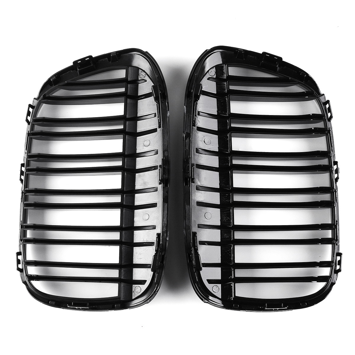 Pair-Gloss-Black--Double-Line-Front-Kidney-Grille-For-BMW-F48-F49-X1--2016-2017-1394477