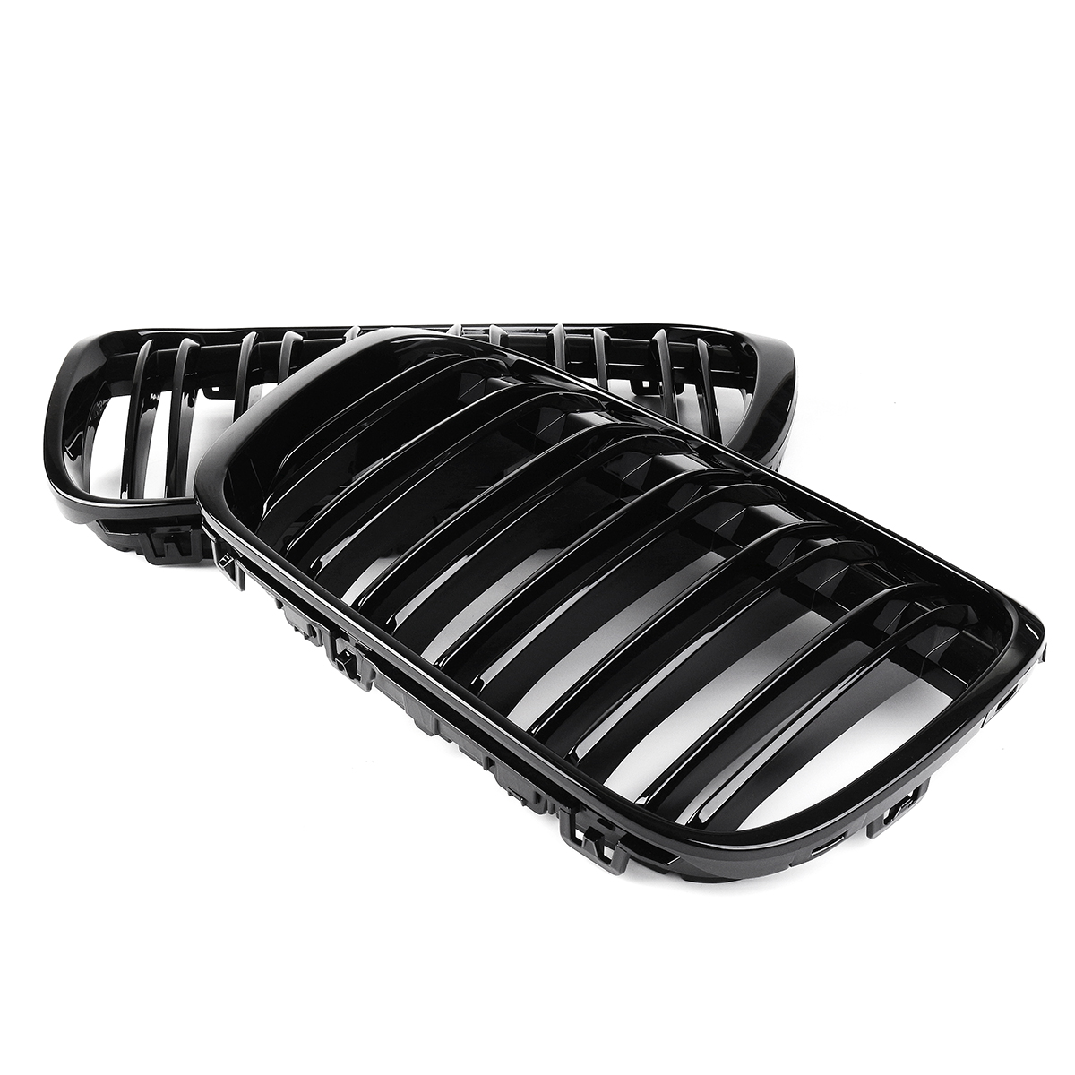 Pair-Gloss-Black--Double-Line-Front-Kidney-Grille-For-BMW-F48-F49-X1--2016-2017-1394477