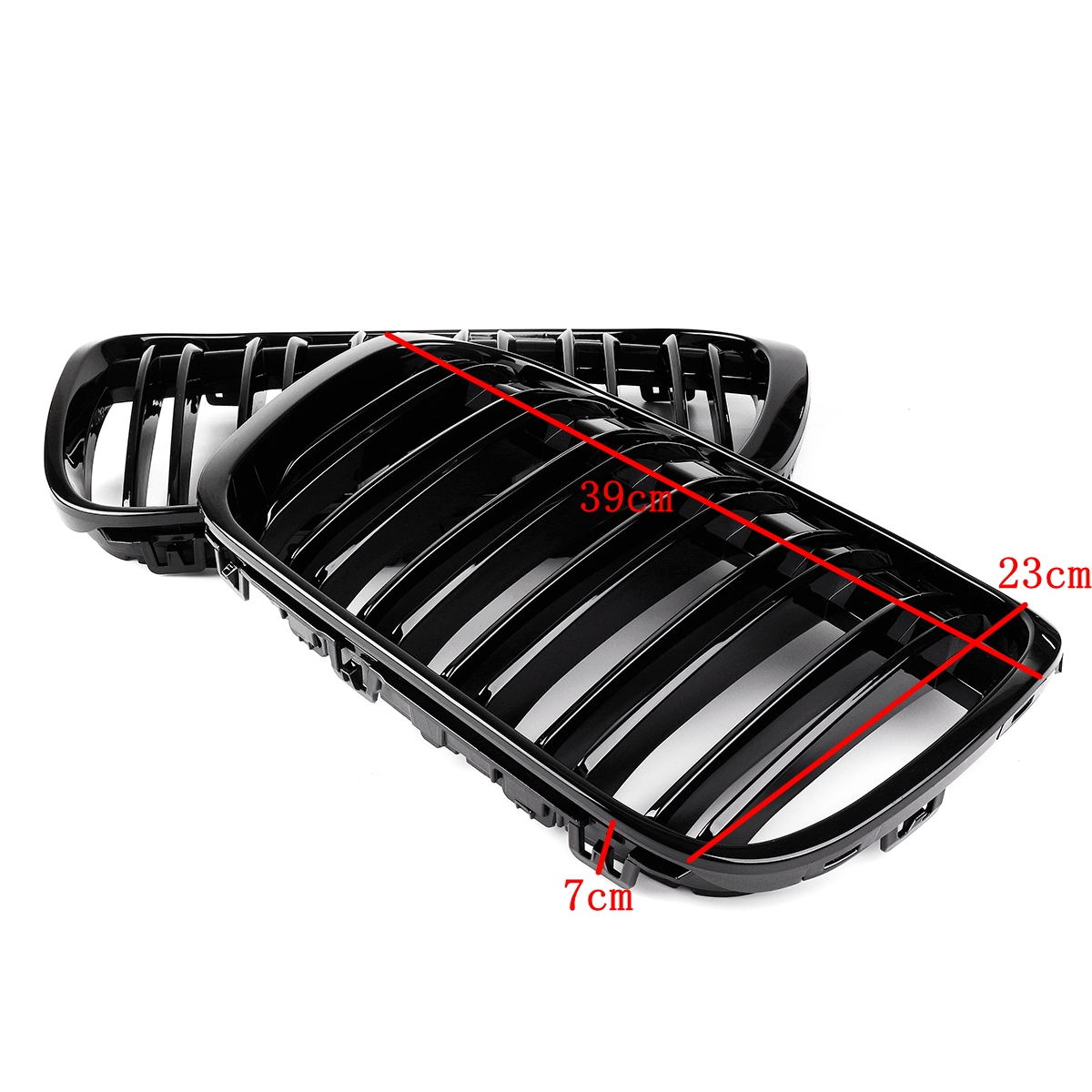 Pair-Gloss-Black--Double-Line-Front-Kidney-Grille-For-BMW-F48-F49-X1--2016-2017-1394477