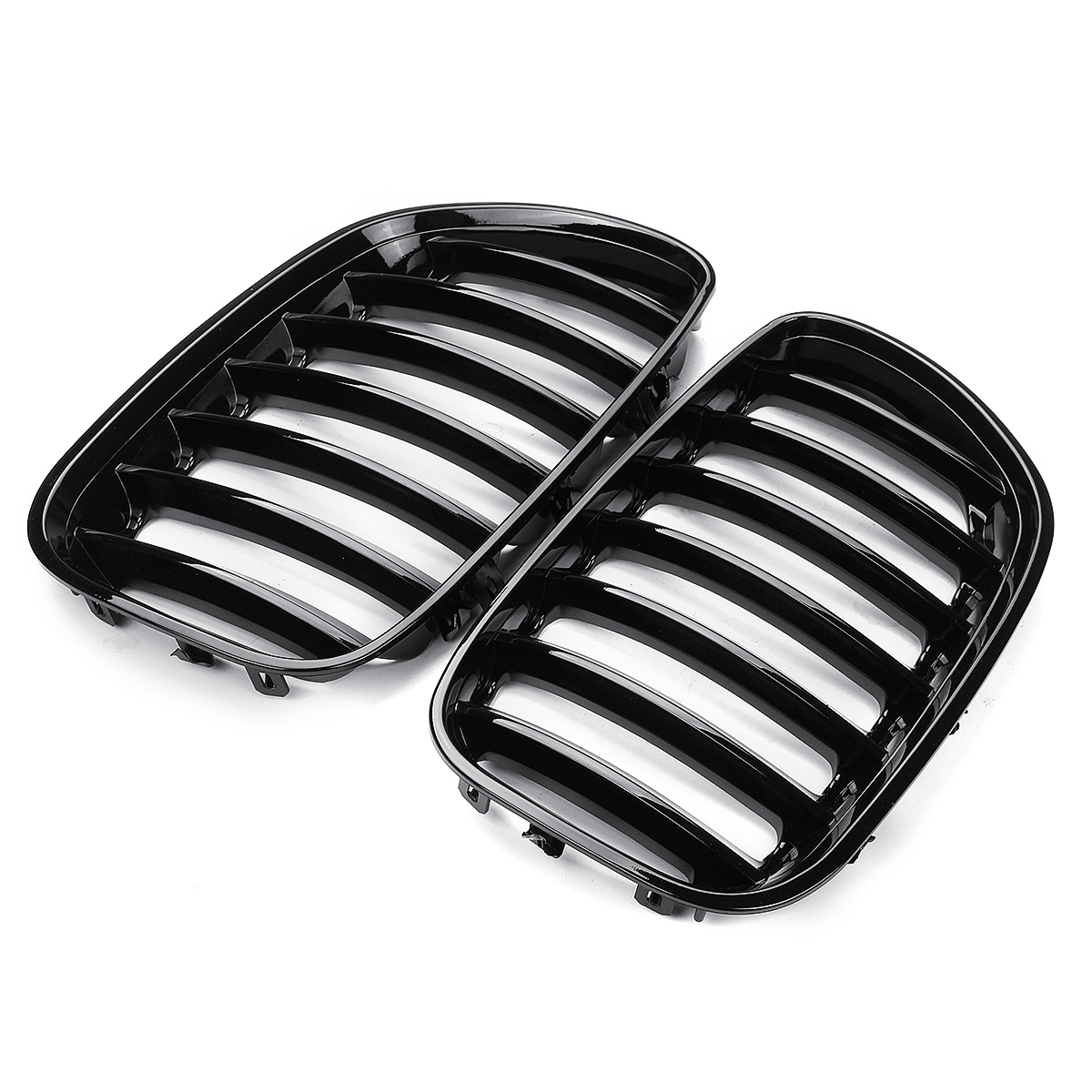 Pair-Gloss-Black-Front-Kidney-Grill-Grille-Right-Left-For-BMW-X5-E53-2004-2006-1386928