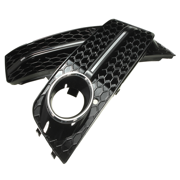 Pair-Glossy-Black-Fog-Light-Cover-Grills-For-Audi-A4-B8-2009-2011-947069