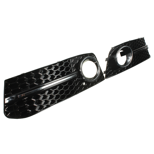 Pair-Glossy-Black-Fog-Light-Cover-Grills-For-Audi-A4-B8-2009-2011-947069