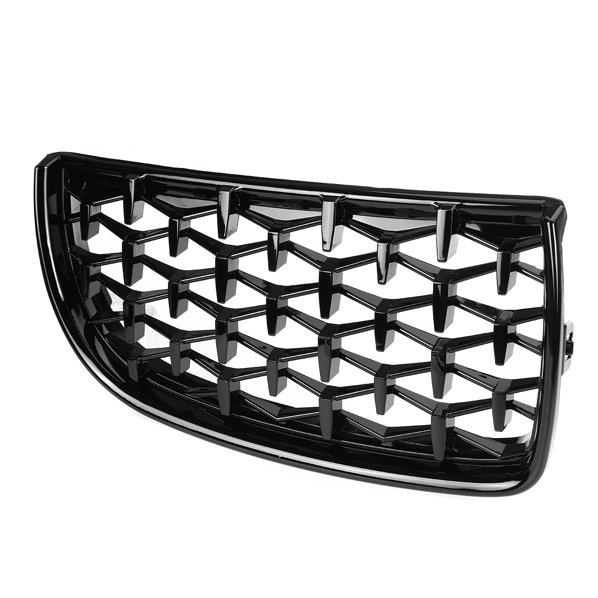 Pair-Glossy-Black-Front-Kidney-Grilles-Upper-Hood-Eyelids-Diamond-Style-For-BMW-3-Series-E90-E91-200-1793163