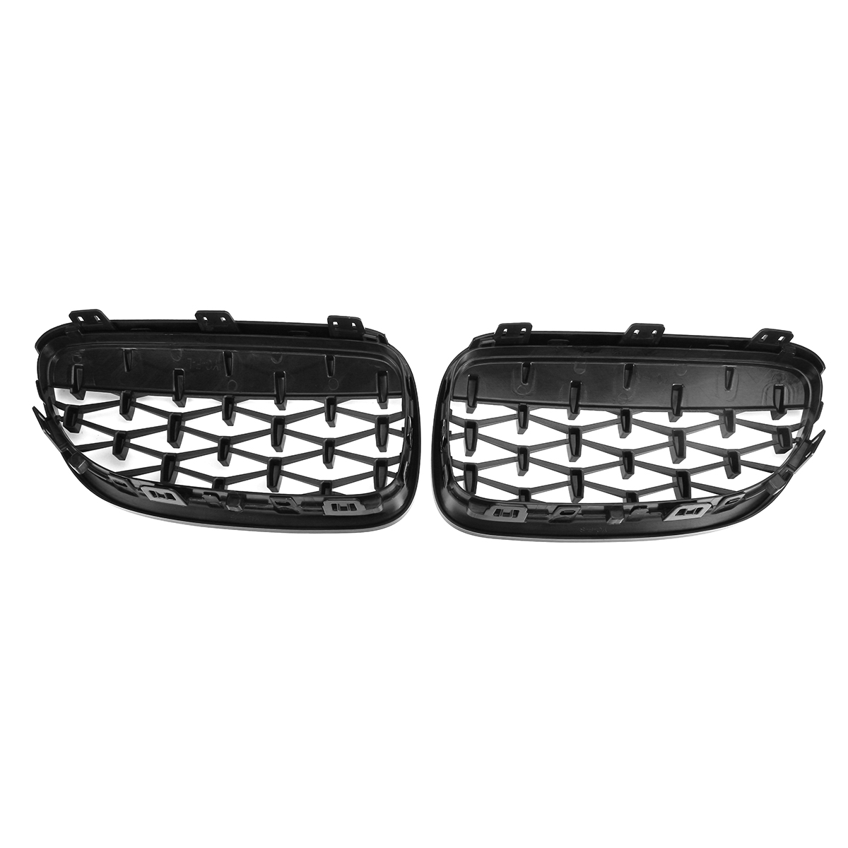 Pair-Grille-Grill-Black-Chrome-Diamond-Meteor-Mesh-For-BMW-E92-E93-2010-2015-R-1781208