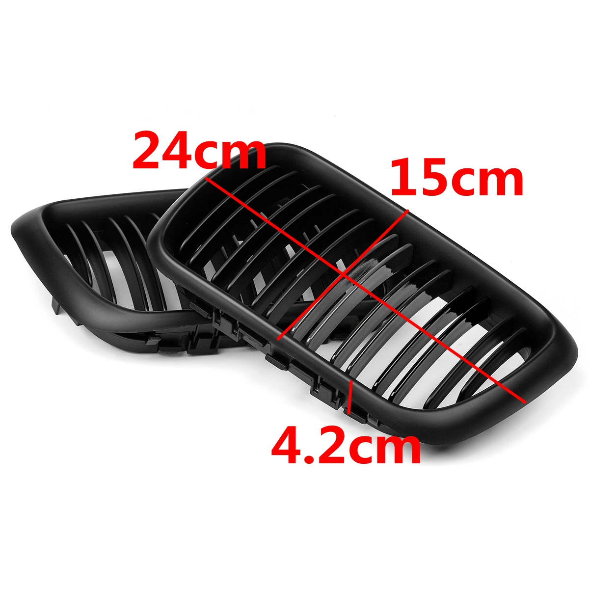Pair-Matte-Black-ABS-Front-Kidney-Grille-For-BMW-E36-1997-1999-1394548