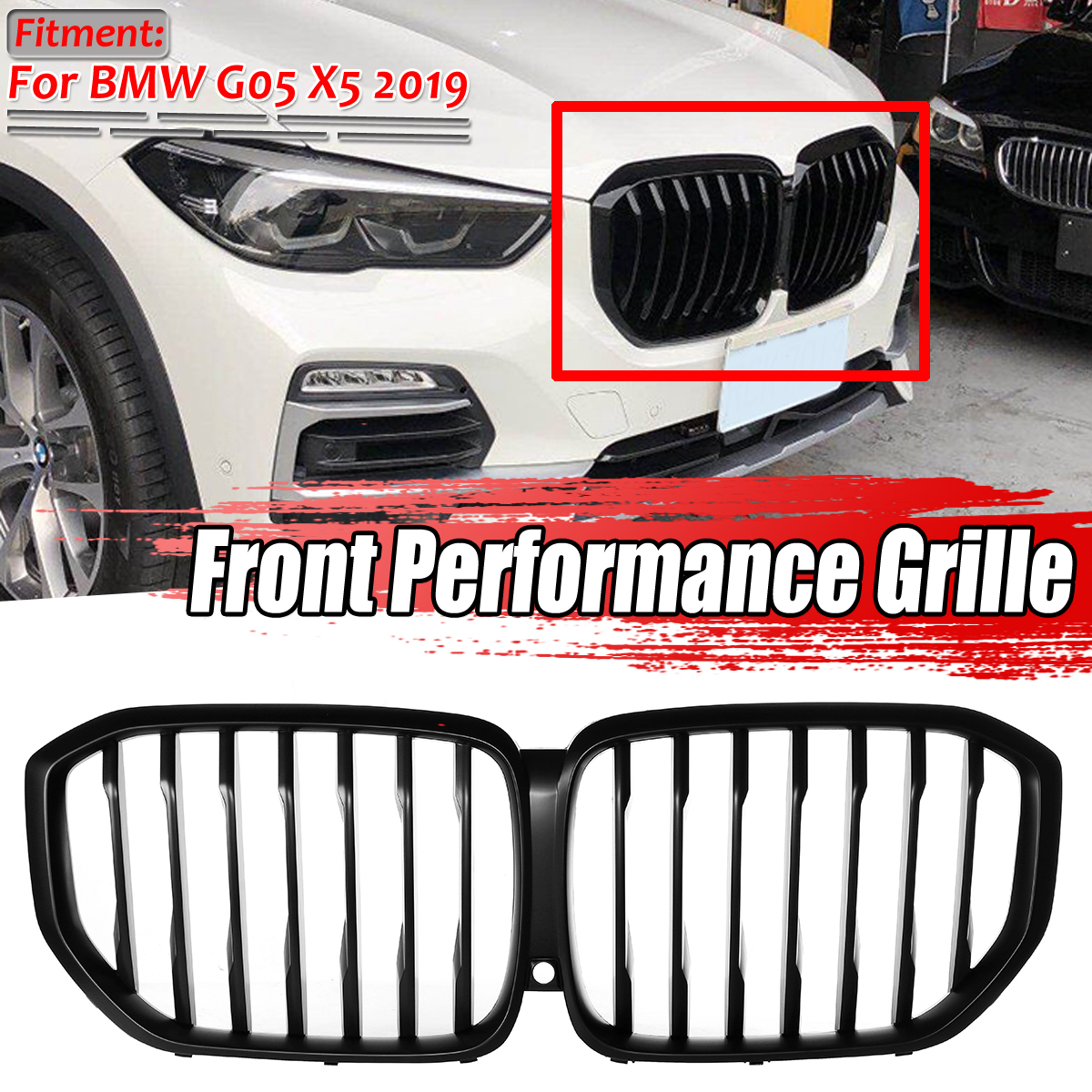 Performance-Aftermarket-Front-Black-Grille-Grill-Matte-For-BMW-G05-X5-2019-1672699