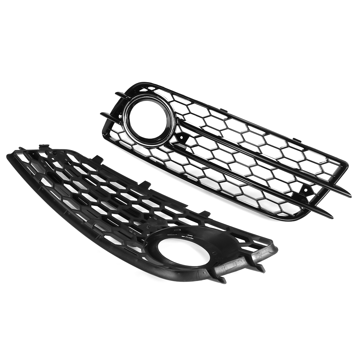 Plating-Front-Fog-Light-Cover-Honeycomb-Hex-Grille-Grill-For-Audi-A4-B8-S-Line-S4-2008-2012-1663737