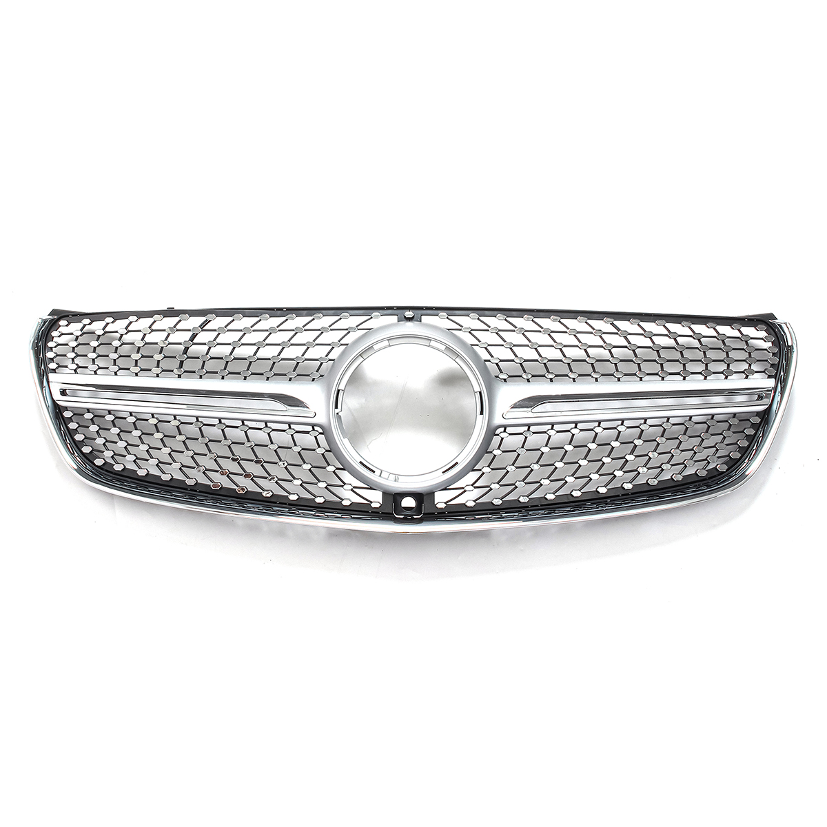 Silver-Diamond-Front-Grille-Grill-For-Mercedes-Benz-W447-V200-V220-V250-V260-2015-2018-With-Camera-1550013