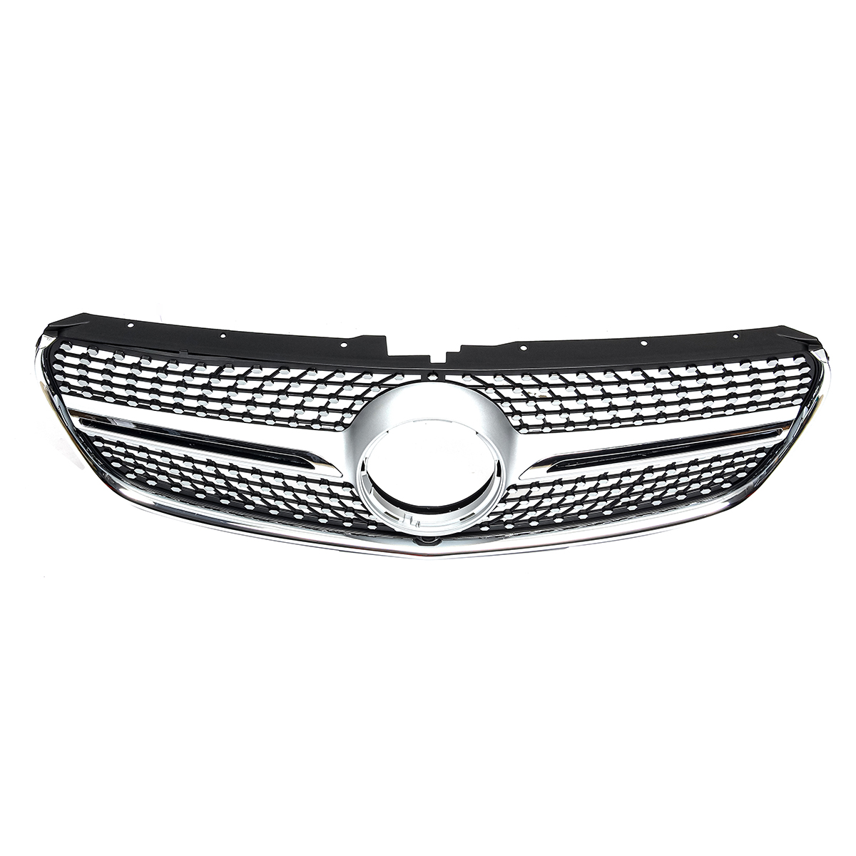 Silver-Diamond-Front-Grille-Grill-For-Mercedes-Benz-W447-V200-V220-V250-V260-2015-2018-With-Camera-1550013