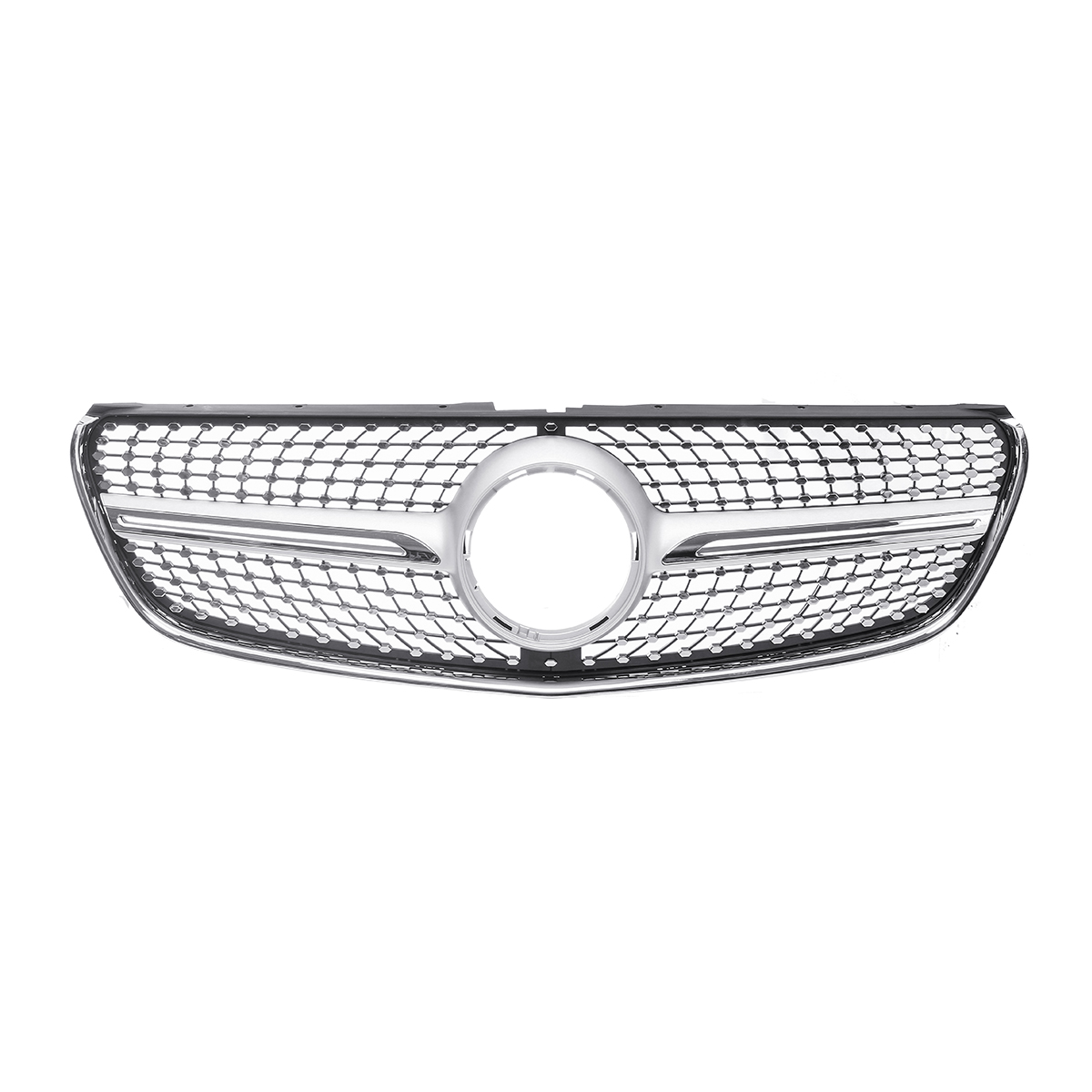 Silver-Diamond-Style-Front-Bumper-Grille-Grill-For-Mercedes-Benz-V-class-W447-15-18-1550014