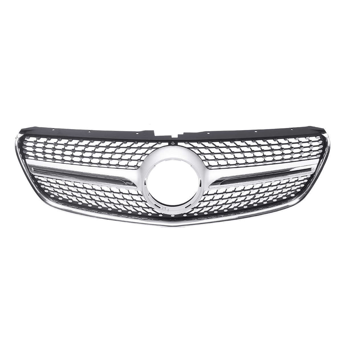 Silver-Diamond-Style-Front-Bumper-Grille-Grill-For-Mercedes-Benz-V-class-W447-15-18-1550014