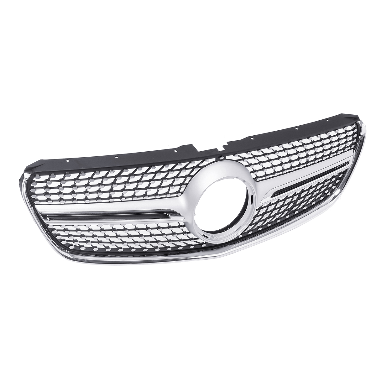 Silver-Diamond-Style-Front-Bumper-Grille-Grill-For-Mercedes-Benz-V-class-W447-15-18-1550014