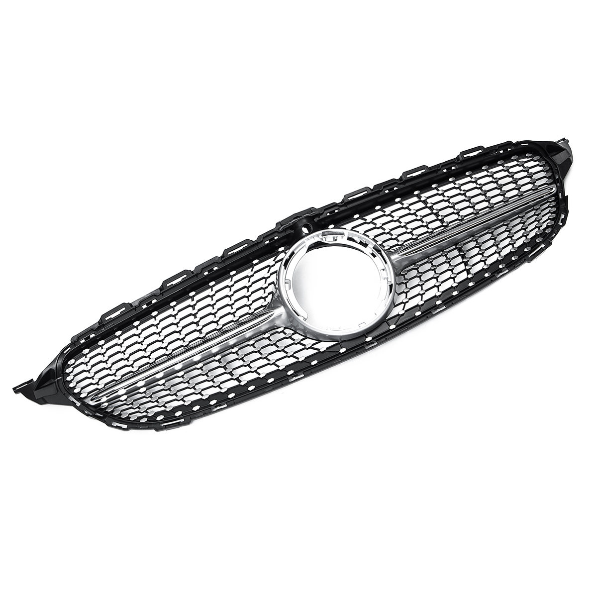 Silver-Front-Diamond-Grill-Grille-With-Camera-For-Benz-W205-C-Class-C250-C300-C400-C43-AMG-2019-1599604