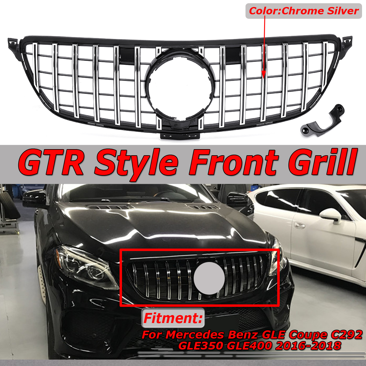 Silver-GT-Style-Front-Grille-Grill-For-Mercedes-Benz-GLE-Coupe-W292-C292-GLE350-2016-2018-1536175