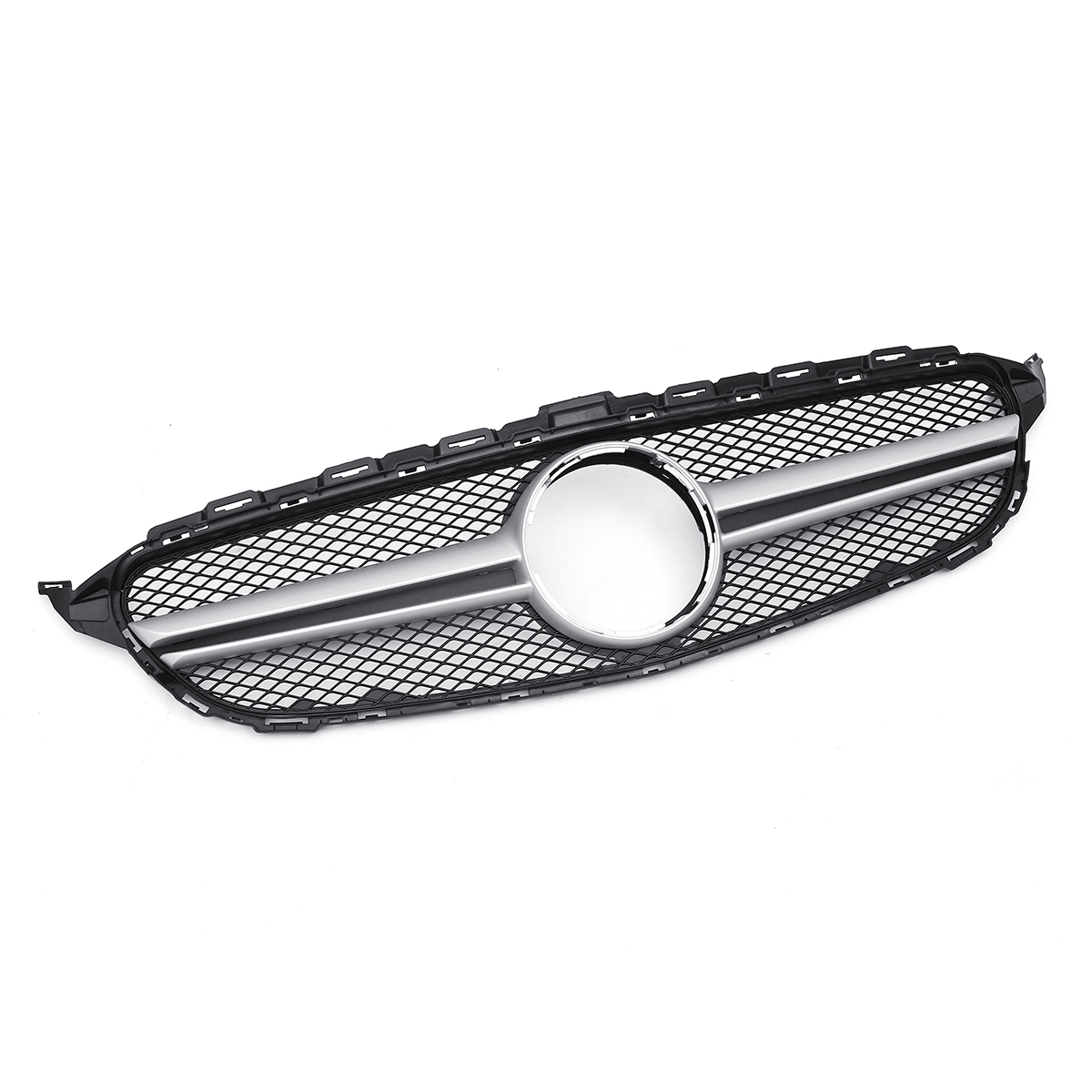 Sliver-AMG-Style-Front-Grill-Mesh-Grille-For-Mercedes-Benz-C-Class-W205-C200-C250-15-18-1578469